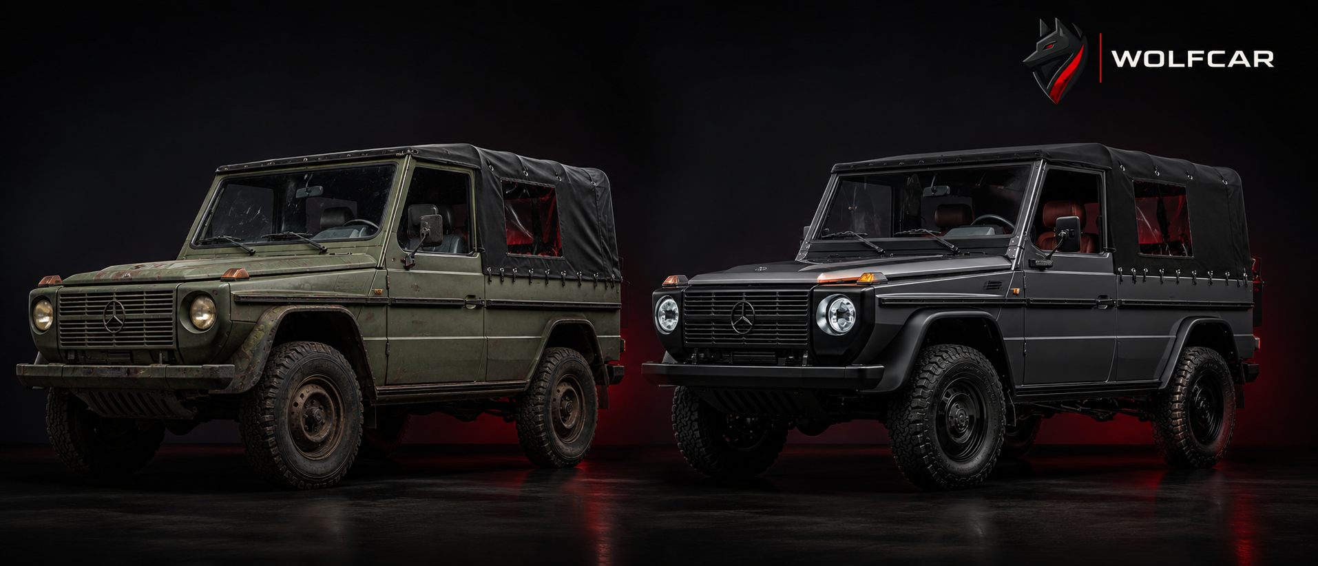 Two original military 250GD WOLF vehicles