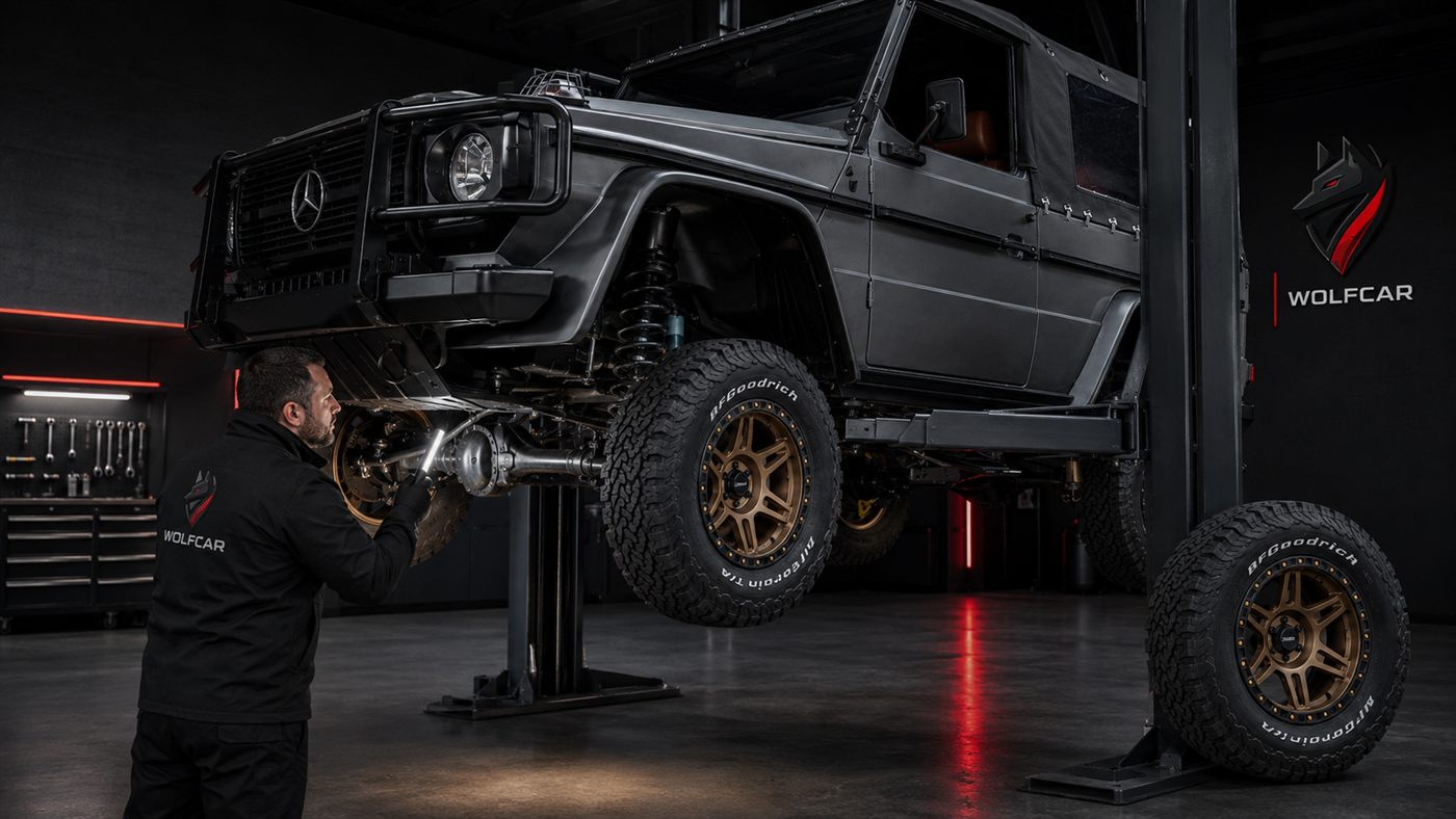 Axle and chassis work on the lift